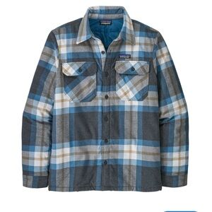 Patagonia Insulated Organic Cotton Midweight Fjord Flannel Shirt Blue Forestry S